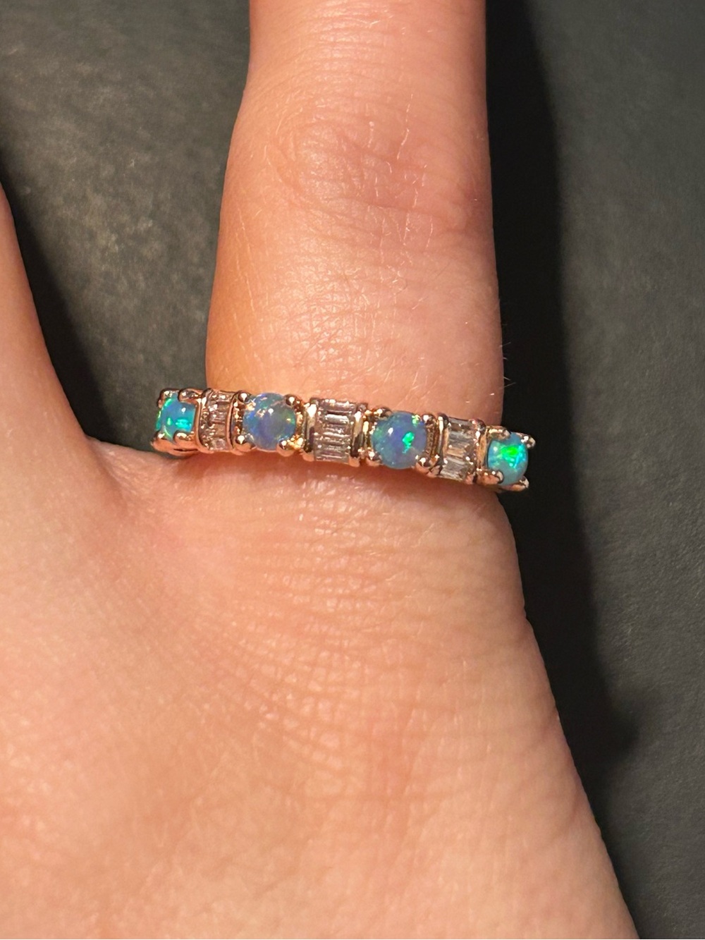 Forever Loved: Aqua Blue Fire Opal on Rose Gold plus a ✨FREEBIE 💍 ✨ - Picture 3 of 7